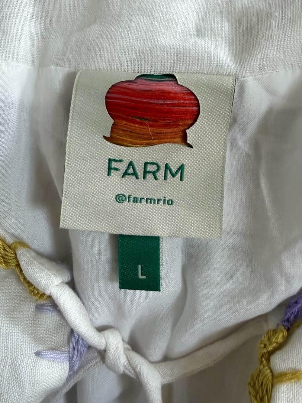 FARM Rio Floral Insects Mini Dress, Linen, Size Large - Picture 13 of 13